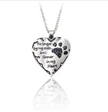 "No Longer by My Side but Forever in My Heart"  Print & Heart Necklace