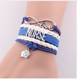NURSE Hat Charm Leather Rope Wrap Handmade Bracelet Offer