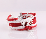 NURSE Hat Charm Leather Rope Wrap Handmade Bracelet Offer