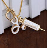 Medical Stethoscope Syringe & Needle Metal Pendant Necklace Offer
