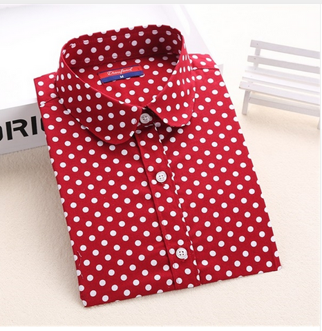 Long Sleeve Polka Dot Shirts for Women