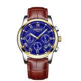 Men's Fashion Blue Waterproof Quartz Watch