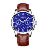 Men's Fashion Blue Waterproof Quartz Watch