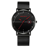 Luxury Black Auto Date Waterproof Watch for Men