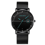 Luxury Black Auto Date Waterproof Watch for Men