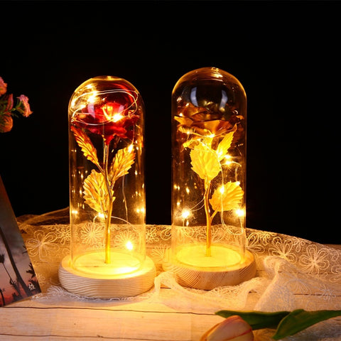 Enchanted Rose in a Glass Dome with Led Light