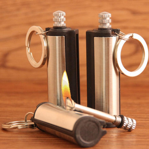 Stainless Steel Fire Starter Flint Match Lighter Survival Kit