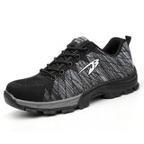 Big Size Men's Breathable Mesh Steel Toe Cap Work Shoes Boots Men Outdoor Anti-slip Steel Puncture Proof Protetive Safety Shoes