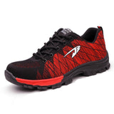 Big Size Men's Breathable Mesh Steel Toe Cap Work Shoes Boots Men Outdoor Anti-slip Steel Puncture Proof Protetive Safety Shoes