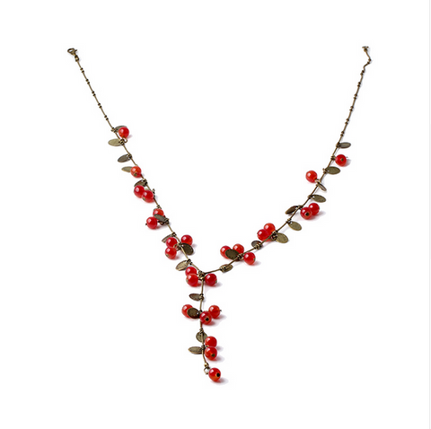 Red Cherries Beads Necklace Offer