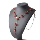 Red Cherries Beads Necklace