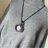 Ocean Red, White or Pearl Ball Pendant Long Necklace