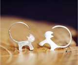 925 Sterling Silver Cute Cat Earrings For Women