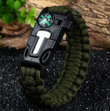 5 in 1 Outdoor Survival Gear Escape Paracord Bracelet Flint / Whistle / Compass / Scraper Offer