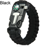 5 in 1 Outdoor Survival Gear Escape Paracord Bracelet Flint / Whistle / Compass / Scraper Offer