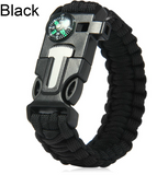 5 in 1 Outdoor Survival Gear Escape Paracord Bracelet Flint / Whistle / Compass / Scraper