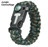 5 in 1 Outdoor Survival Gear Escape Paracord Bracelet Flint / Whistle / Compass / Scraper