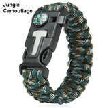 5 in 1 Outdoor Survival Gear Escape Paracord Bracelet Flint / Whistle / Compass / Scraper Offer