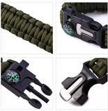 5 in 1 Outdoor Survival Gear Escape Paracord Bracelet Flint / Whistle / Compass / Scraper Offer