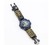 Waterproof Emergency Survival Watch, Whistle, Fire Starter, Compass and Survival Gear