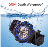 Waterproof Emergency Survival Watch, Whistle, Fire Starter, Compass and Survival Gear