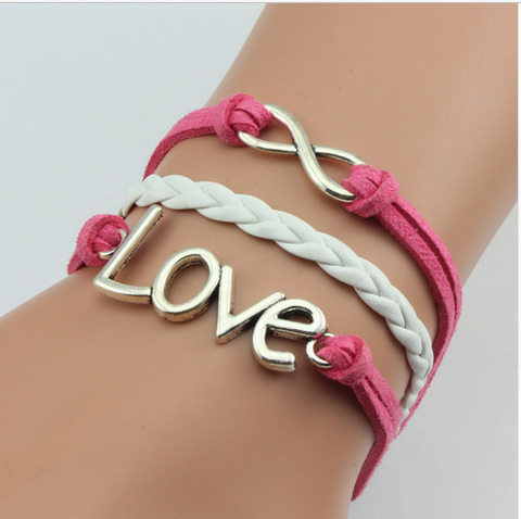 Unisex Jewelry Leather Double Infinite Multi-Layer Bracelets