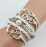 Unisex Jewelry Leather Double Infinite Multi-Layer Bracelets Offer
