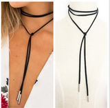 Fashion Jewelry Black Velvet Leather Bow Choker