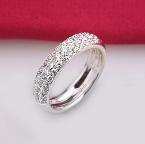 White Gold Plated Party Ring with Austrian Crystal