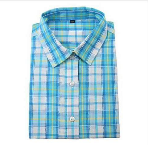 Women Plaid Casual Cotton Shirts