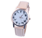 Women's Lovely Cat Leather Sport Quartz Wrist Watches