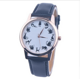 Women's Lovely Cat Leather Sport Quartz Wrist Watches