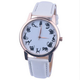 Women's Lovely Cat Leather Sport Quartz Wrist Watches