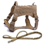 Tactical Dog Harness German Shepherd Pet Dog Harness Vest Nylon Bungee Dog Leash Harness For Small Large Dogs