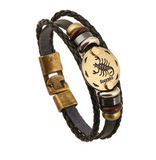 Fashion Bronze Alloy Buckles 12 Zodiac Signs Bracelet Offer