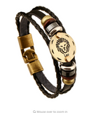 Fashion Bronze Alloy Buckles 12 Zodiac Signs Bracelet