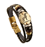 Fashion Bronze Alloy Buckles 12 Zodiac Signs Bracelet