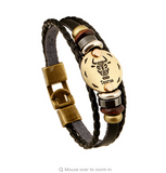 Fashion Bronze Alloy Buckles 12 Zodiac Signs Bracelet