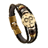 Fashion Bronze Alloy Buckles 12 Zodiac Signs Bracelet