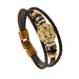 Fashion Bronze Alloy Buckles 12 Zodiac Signs Bracelet