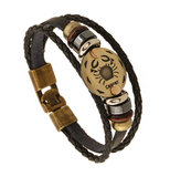 Fashion Bronze Alloy Buckles 12 Zodiac Signs Bracelet